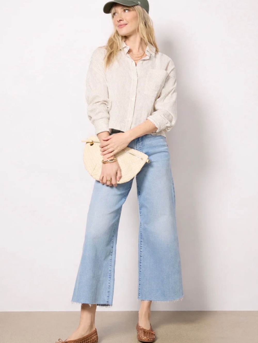 Z Supply Del Mar Striped Cream Shirt - Picture 3 of 9